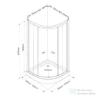 AQUALINE ARLEN íves zuhanykabin, 90x90X185cm, fehér, BRICK üveg (YR900 helyett) BTR900