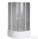 AQUALINE ARLEN íves zuhanykabin, 90x90x150cm, fehér profil, matt BRICK üveg (E93 helyett) BTR903