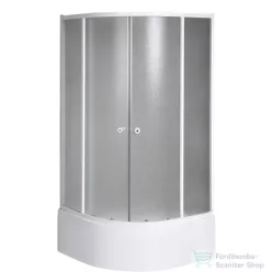   AQUALINE ARLEN íves zuhanykabin, 90x90x150cm, fehér profil, matt BRICK üveg (E93 helyett) BTR903