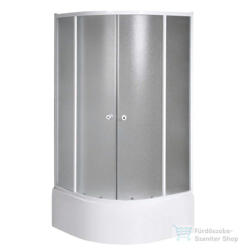 AQUALINE ARLEN íves zuhanykabin, 90x90x150cm, fehér profil, matt BRICK üveg (E93 helyett) BTR903