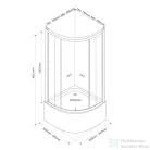 AQUALINE ARLEN íves zuhanykabin, 90x90x150cm, fehér profil, matt BRICK üveg (E93 helyett) BTR903