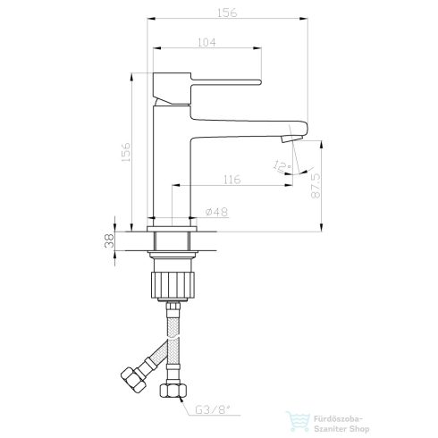 Invena GLAMOUR mosdó csaptelep click-clack leeresztővel,arany BU-02-009-V
