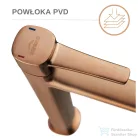 Invena GLAMOUR magasított mosdó csaptelep click-clack leeresztővel,réz BU-02-W14-V
