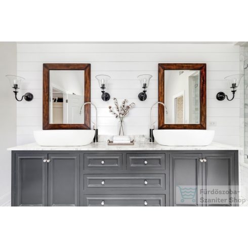 Invena STONE magasított mosdó csaptelep leeresztő nélkül,fekete márvány hatású/króm BU-03-W08-V