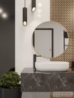 Invena MIDNIGHT magasított mosdó csaptelep click-clack leeresztővel,fekete/rózsa arany BU-35-W14-V