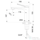 Invena ALONIA mosdó csaptelep click-clack leeresztővel, PVD fényes fekete BU-70-004-V