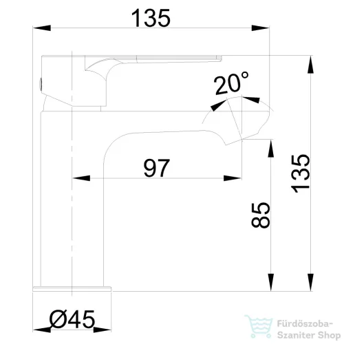 Invena PINIOS mosdó csaptelep leeresztő nélkül,króm BU-92-001-X