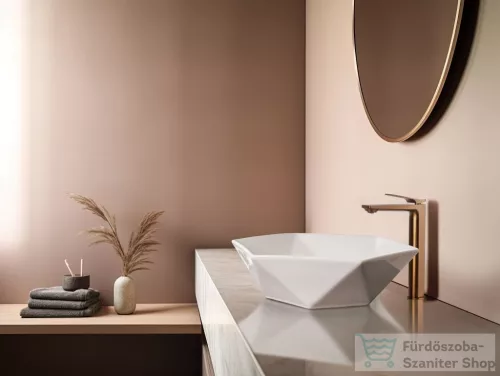 Invena NERI PLUS magasított mosdó csaptelep click-clack leeresztővel,réz BU-P1-W14-L