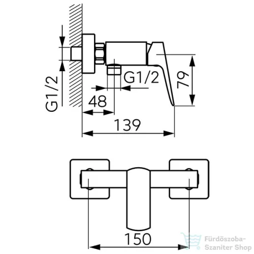 Ferro Vitto Verdeline zuhanycsaptelep, gun metal BVI7VLGM