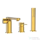 Invena GLAMOUR 3 üléses kádtöltő csaptelep zuhanyszettel,arany BW-02-S09-V