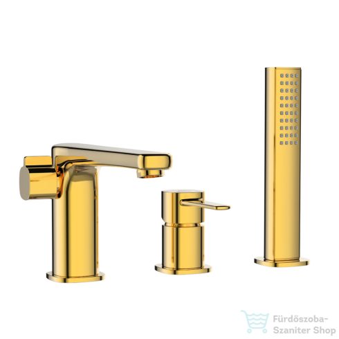 Invena GLAMOUR 3 üléses kádtöltő csaptelep zuhanyszettel,arany BW-02-S09-V