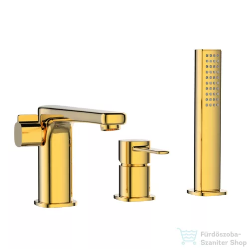 Invena GLAMOUR 3 üléses kádtöltő csaptelep zuhanyszettel,arany BW-02-S09-V