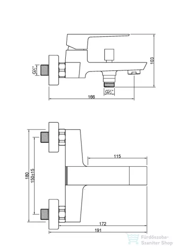 Invena PAROS kádtöltő csaptelep,króm BW-09-001-A