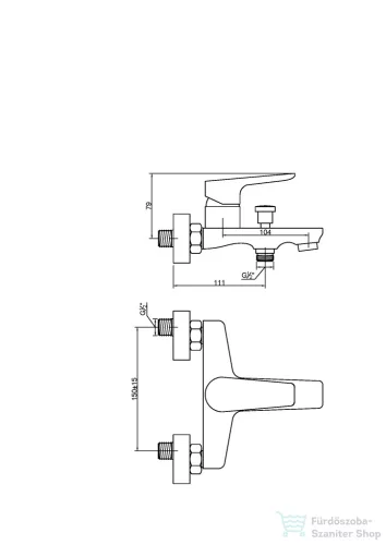 Invena DOKOS kádtöltő csaptelep zuhanyszett nélkül,króm BW-19-001-V