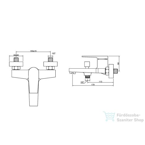 Invena MIDNIGHT kádtöltő csaptelep,fekete/rózsa arany BW-35-014-V