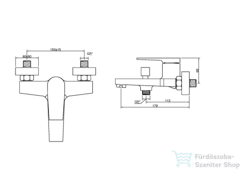 Invena MIDNIGHT kádtöltő csaptelep,fekete/rózsa arany BW-35-014-V