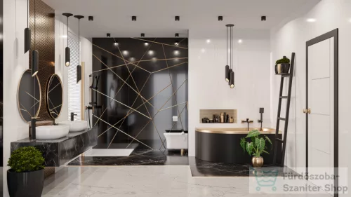 Invena MIDNIGHT kádtöltő csaptelep,fekete/rózsa arany BW-35-014-V