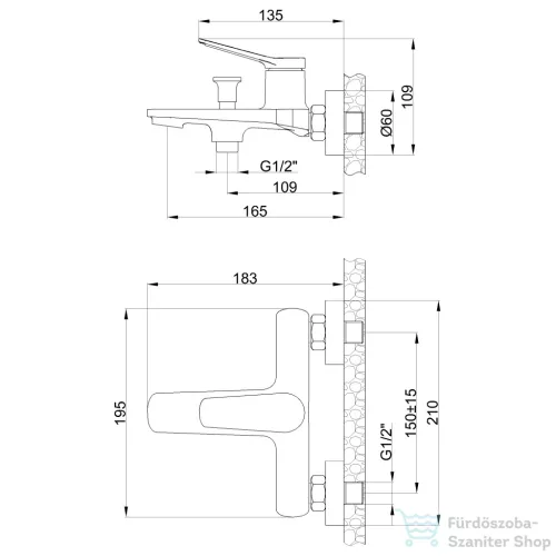 Invena ALONIA kádtöltő csaptelep zuhanyszett nélkül,króm BW-70-001-V
