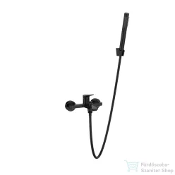   Invena ALONIA kádtöltő csaptelep zuhanyszettel, Pvd fényes fekete BW-70-004-V