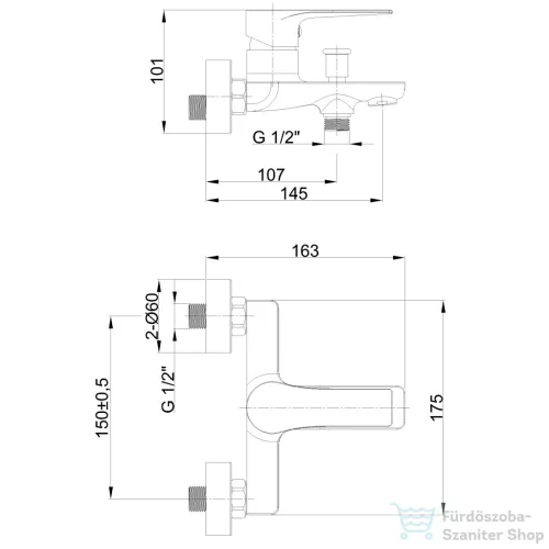 Invena PINIOS kádtöltő csaptelep zuhanyszett nélkül,króm BW-92-001-X