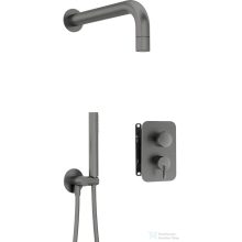   Deante SILIA falsík alatti zuhanyszett, keverő BOX-al, kis zuhanyrózsával, titanium BXYZDQSM