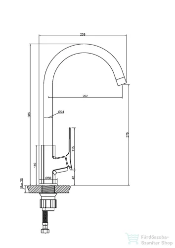 Invena NERI mosogató csaptelep,króm BZ-01-001-L