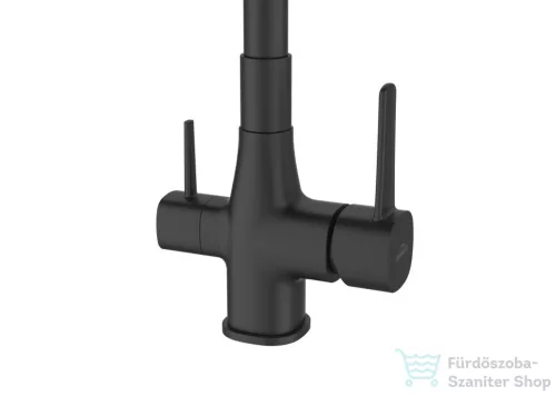 Invena GLAMOUR konyhai csaptelep, álló, flexibilis kifolyóval, pult alá szerelhető vízszűrővel, fekete  BZ-02-F04-V