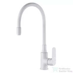   Invena JOGA PLUS konyhai csaptelep, álló, flexibilis kifolyócsővel, fehér BZ-32-P02-C