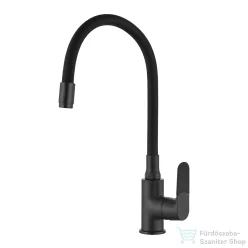   Invena JOGA PLUS konyhai csaptelep, álló, flexibilis kifolyócsővel, fekete, waterplating bevonat BZ-32-P04-C