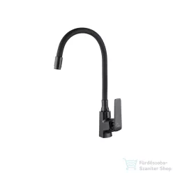   Invena LIGARIA Eco Start konyhai csaptelep, álló, flexibilis kifolyócsővel, fekete BZ-39-004-L