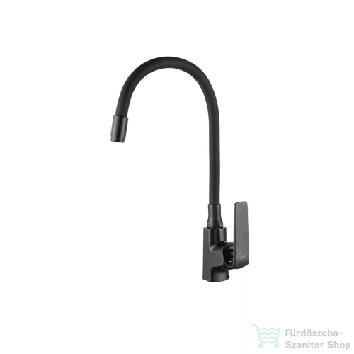 Invena LIGARIA Eco Start konyhai csaptelep, álló, flexibilis kifolyócsővel, fekete BZ-39-004-L