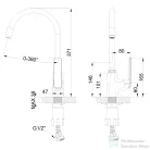Invena LIGARIA Eco Start konyhai csaptelep, álló, flexibilis kifolyócsővel, fekete BZ-39-004-L