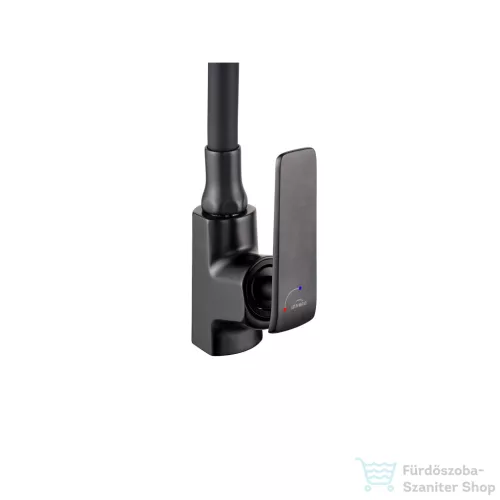 Invena LIGARIA Eco Start konyhai csaptelep, álló, flexibilis kifolyócsővel, fekete BZ-39-004-L