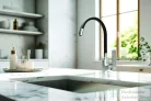 Invena LIGARIA Eco Start konyhai csaptelep, álló, flexibilis kifolyócsővel, fekete-króm BZ-39-008-L