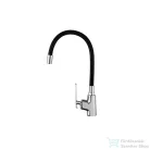 Invena LIGARIA Eco Start konyhai csaptelep, álló, flexibilis kifolyócsővel, fekete-króm BZ-39-008-L