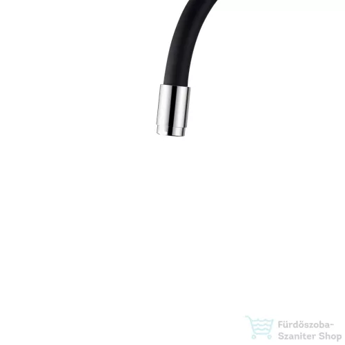 Invena LIGARIA Eco Start konyhai csaptelep, álló, flexibilis kifolyócsővel, fekete-króm BZ-39-008-L