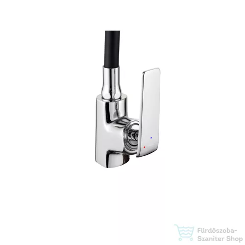 Invena LIGARIA Eco Start konyhai csaptelep, álló, flexibilis kifolyócsővel, fekete-króm BZ-39-008-L