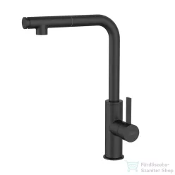   Invena PRETO konyhai csaptelep, álló, forgatható kifolyóval, fekete, waterplating bevonat BZ-48-W04-L