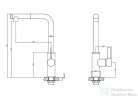 Invena PRETO konyhai csaptelep, álló, forgatható kifolyóval, fekete, waterplating bevonat BZ-48-W04-L