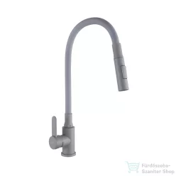   Invena DALIS SLIM konyhai csaptelep, 2-funkciós, rugalmas kifolyócsővel, szürke BZ-64-005-L