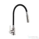 Invena DALIS SLIM konyhai csaptelep, 2-funkciós, rugalmas kifolyócsővel, fekete-inox BZ-64-043-L