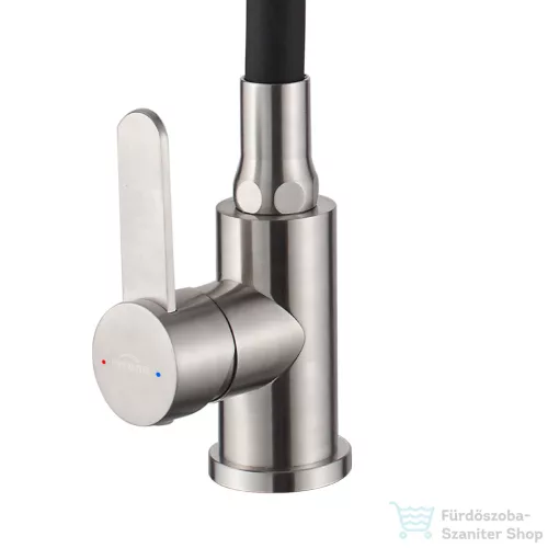 Invena DALIS SLIM konyhai csaptelep, 2-funkciós, rugalmas kifolyócsővel, fekete-inox BZ-64-043-L