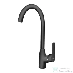   Invena konyhai csaptelep, álló, forgatható kifolyóval, fekete BZ-81-L04-X