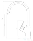 Invena konyhai csaptelep, álló, forgatható kifolyóval, fekete BZ-81-L04-X