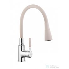   Invena HULA 2 funkciós mosogató csaptelep flexibilis kifolyócsővel,bézs/króm BZ-85-L03-L