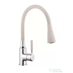   Invena HULA 2 funkciós mosogató csaptelep flexibilis kifolyócsővel,bézs/króm BZ-85-L03-L