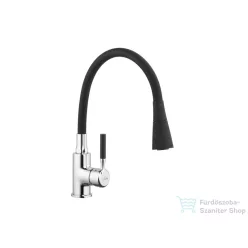   Invena HULA 2 funkciós mosogató csaptelep flexibilis kifolyócsővel,fekete/króm BZ-85-L04-L