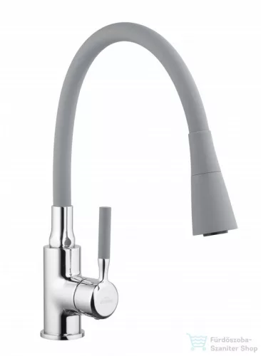 Invena HULA 2 funkciós mosogató csaptelep flexibilis kifolyócsővel,szürke/króm BZ-85-L05-L