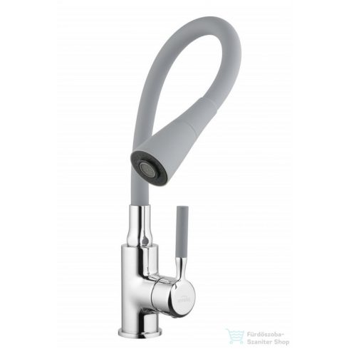 Invena HULA 2 funkciós mosogató csaptelep flexibilis kifolyócsővel,szürke/króm BZ-85-L05-L