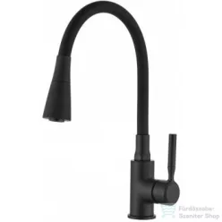   Invena HULA PLUS 2 funkciós mosogató csaptelep flexibilis kifolyócsővel,matt fekete BZ-85-P04-L